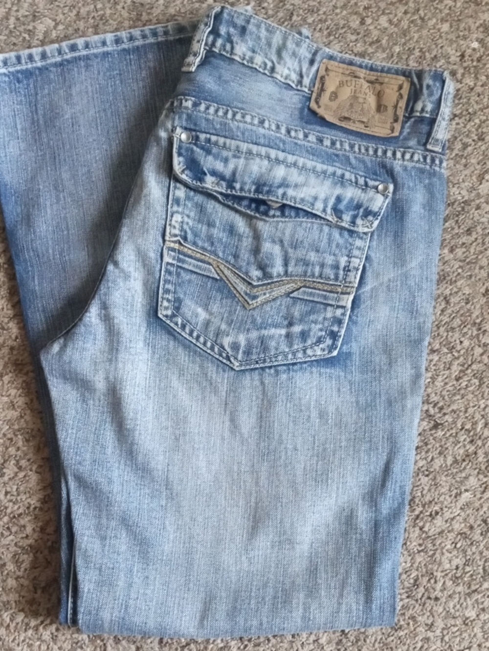 Men's Buffalo David Bitton Light Blue Slim Boot Jeans